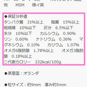 キャットフードの詳細やパッケージのココの部分についてのお話です。