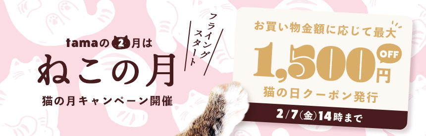 【2/7日(金)14時まで】猫の月フライングスタート◎最大《1,500円クーポン》発行