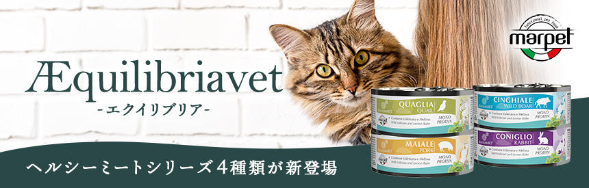 【新発売】エクイリブリアからユニークなタンパク源のウェットフード《4種類》登場