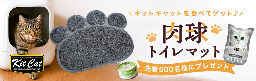 終了【先着500名様】キットキャットを食べてキュートな肉球トイレマットをゲットしよう